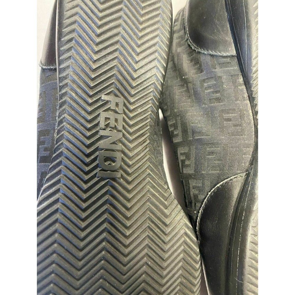 Fendi Black FF Monogram Zucca Leather Buckle Sneak